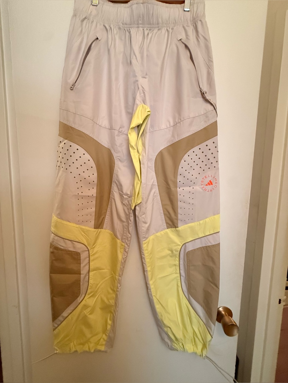 Adidas by Stella McCartney Beige & Yellow Colorblock Joggers